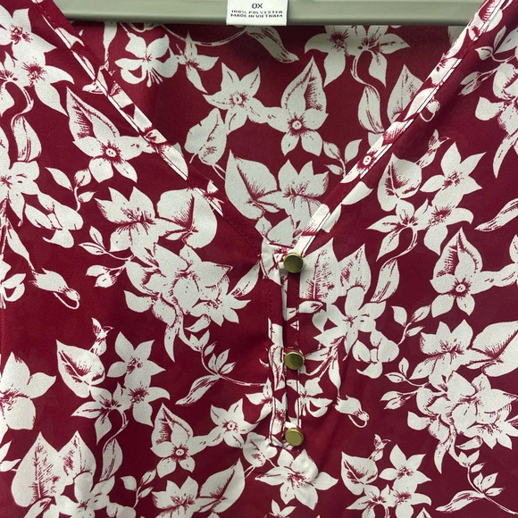 NWT Liz clairbourne woman size OX red&white top - Picture 4 of 7